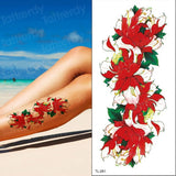 Popxstar Purple Flower Tattoos Waterproof Sexy Tattoo for Women Girls Peony Rose Lotus Flower Tattoo and Body Art Fashion Stickers Bikini