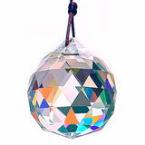 Popxstar H&D 1pc Suncatcher Prism Ball 50mm/2inch Hanging Crystal Ball Prism Faceted Chandelier Ball Rainbow Maker for Window/Wedding/Car