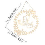 Popxstar 5pcs Ramadan Eid Mubarak Decorations Wooden Wreath Garland For Islam Muslim Home Eid Mubarak Ramadan Decoration Party Supplies