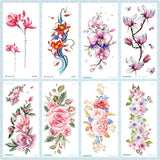 Popxstar   QC Flowers Arms Tattoo Colorful Taty Body Art Waterproof Temporary Tattoo Stickers Rose Fake Tattoo Orchid Tatouage