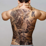 Popxstar large temporary tatoo for men tattoo body art full back sexy tattoo sticker lion king tiger dragon tattoo designs waterproof