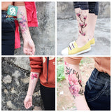 Popxstar   QC Flowers Arms Tattoo Colorful Taty Body Art Waterproof Temporary Tattoo Stickers Rose Fake Tattoo Orchid Tatouage