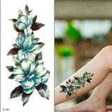Popxstar Purple Flower Tattoos Waterproof Sexy Tattoo for Women Girls Peony Rose Lotus Flower Tattoo and Body Art Fashion Stickers Bikini