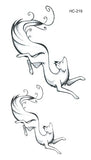 Rocooart Classic Black Tattoo Cat Bird Fake Tattoo Tatuajes Hand Tatouage Body Waterproof Temporary Tattoo Sticker Small Taty