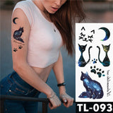 Water Transfer Dark Splash Ink Realistic Roses Temporary Tattoo Sticker Arm Leg Back Pattern Body Art Waterproof Fake Tattoo