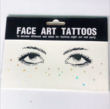 Popxstar 1pack Face Flash Tattoo Festival Party Body Glitter Face Art Tattoo Sticker Eye Decals Eye Shadow Freckles Concealer Dot Pattern