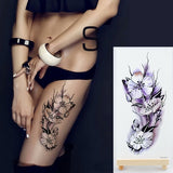 Popxstar Purple Flower Tattoos Waterproof Sexy Tattoo for Women Girls Peony Rose Lotus Flower Tattoo and Body Art Fashion Stickers Bikini