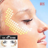 Popxstar 1pack Face Flash Tattoo Festival Party Body Glitter Face Art Tattoo Sticker Eye Decals Eye Shadow Freckles Concealer Dot Pattern