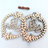Popxstar 5pcs Ramadan Eid Mubarak Decorations Wooden Wreath Garland For Islam Muslim Home Eid Mubarak Ramadan Decoration Party Supplies