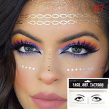 Popxstar 1pack Face Flash Tattoo Festival Party Body Glitter Face Art Tattoo Sticker Eye Decals Eye Shadow Freckles Concealer Dot Pattern