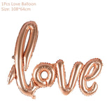 Popxstar Rose Gold Wedding Birthday Party Balloons Happy Birthday Letter Foil Balloon Baby Shower Anniversary Event Party Decor Supplies
