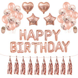 Popxstar Rose Gold Wedding Birthday Party Balloons Happy Birthday Letter Foil Balloon Baby Shower Anniversary Event Party Decor Supplies