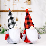 Popxstar Christmas Decoration Christmas Red Black Plaid Hat Electric Doll Rudolph Faceless Doll Decorations For Home Decore