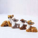 Popxstar Simulation Polyethylene Animal Sika Deer Reindeer Xmas Home Decor Lying Miniatures Christmas Elk Scene Arrangement Props Lying
