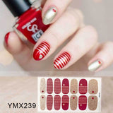 Popxstar 14Tips/Sheet Christmas/Halloween Nail Art Stickers Festival Pumpkin Wraps Waterproof Full DIY Manicure Accessories YMX Series