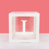 Popxstar A-Z letter Name Transparent Balloon Box BABY ONE Blocks Boy Girl Party Gift Box Wedding Decoration Baby Shower Birthday Party