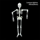 Popxstar Scary Halloween Decoration Halloween Props Luminous Hanging Decor Outdoor Party Horror Luminous Movable Skull Skeleton