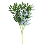 Popxstar 5 Forks Artificial Willow Leaves Green Fake Plants DIY Faux Bouquet Foliage Accessor for Home Wedding Forest Party Decoration