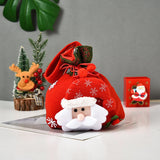 Popxstar 1PC New Christmas  Santa Sack Children Xmas Gifts Candy Stocking Bag Exquisite Santa Claus Printed Linen Christmas Candy Bag
