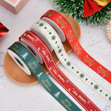 Popxstar Christmas Polyester Ribbon Christmas Bronzing Printed New Year Gifts Wrapping Ribbon for Christmas Decoration DIY Sewing Fabric