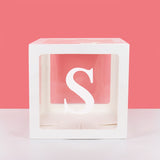 Popxstar A-Z letter Name Transparent Balloon Box BABY ONE Blocks Boy Girl Party Gift Box Wedding Decoration Baby Shower Birthday Party
