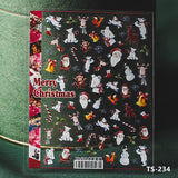 Popxstar New Technology Embossed 5D Nail Art Sticker Ultra-thin Three-dimensional Relief Christmas Series Nail Art Decoration Sticker