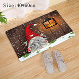 Popxstar Christmas Red Truck Gnome Santa Merry Christmas Mat Outdoor Carpet Christmas Decorations for Home Navidad New Year Gifts