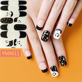 Popxstar 14Tips/Sheet Christmas/Halloween Nail Art Stickers Festival Pumpkin Wraps Waterproof Full DIY Manicure Accessories YMX Series