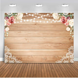 Popxstar Wedding backdrop for Photography Bridal Shower Party Decoration Background for Photo Studio Wooden Flower Wall Photocall Prop