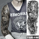 Popxstar Large Arm Sleeve Tattoo Japanese Dragon Prajna Waterproof Temporary Tatto Sticker Mechanical Body Art Full Fake Tatoo Women Men