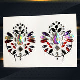 Popxstar 3D Gem Chest Paste Glitter Diamond Tattoo Sticker Woman Nipple Shining Jewelry DIY Ornament For Wedding Bride Breast Decoration