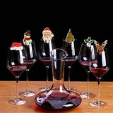 Popxstar 10PCS New Christmas Decorations Wine Glass Hats Card Champagne Red Wine Christmas Hat  Card Decoration Party Holiday Decorations