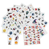 Popxstar 12Pcs Halloween Sticker Set Bat Witch Cat Sticker Design For Nail Art Decorations Water Transfer Sliders Tips Christmas Manicure