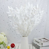 Popxstar 5 Forks Artificial Willow Leaves Green Fake Plants DIY Faux Bouquet Foliage Accessor for Home Wedding Forest Party Decoration
