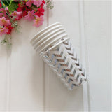 Popxstar 8pcs Golden Cup Party Paper Disposable Tableware Birthday Party Dinner Plate Polka Dot Striped Cup