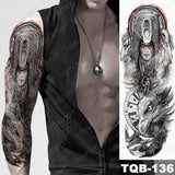 Popxstar Large Arm Sleeve Tattoo Japanese Dragon Prajna Waterproof Temporary Tatto Sticker Mechanical Body Art Full Fake Tatoo Women Men