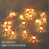 Popxstar Christmas Tree Lights Decorations Santa Claus Snowflake Snowman  LED Fairy Lights Hanging Garland Xmas Home Decor New Year