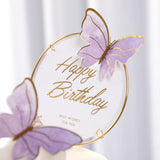 Popxstar Valentine's Day 10Pcs Happy Birthday Cake Topper Cake Decorating Handmade Painted Butterfly Cake Topper for Wedding Birthday Baby Shower Party