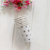 Popxstar 8pcs Golden Cup Party Paper Disposable Tableware Birthday Party Dinner Plate Polka Dot Striped Cup