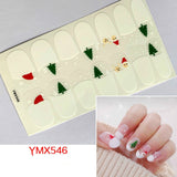 Popxstar 14Tips/Sheet Christmas/Halloween Nail Art Stickers Festival Pumpkin Wraps Waterproof Full DIY Manicure Accessories YMX Series