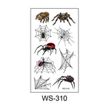 Popxstar New 3D Tattoo Stickers Waterproof Sweat Horror Dark Stereo Spider Tattoo Stickers Spider Web Halloween Tattoo Stickers