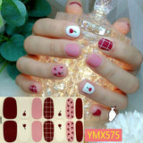 Popxstar 14Tips/Sheet Christmas/Halloween Nail Art Stickers Festival Pumpkin Wraps Waterproof Full DIY Manicure Accessories YMX Series