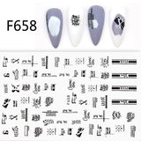 Popxstar Nail 3D Sticker Cool English Letter stickers for nail Foil Love Heart Design Valentines Manicure Decal Water Slide Foil