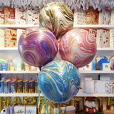 Popxstar New Style 22Inch 4D Agate Color Marble Aluminum Foil Balloons Wedding Birthday Party Decoration Balloon Color Cloud Foil Balloon