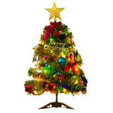 Popxstar 60cm Christmas Tree with LED Light and Ornament Table Decoration Xmas Party Ornament for Home Office Shop Window