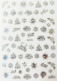 Popxstar Merry Christmas Nail Art Decals Decoration Self Adhesive Nail Art Stickers Manicure Design White Snow Sticker for Nail Design