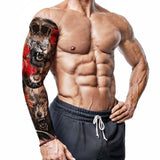 Popxstar New Year's Day Valentine's Day Waterproof Temporary Tattoo Sticker for Men Women Totem Geometric Full Arm Large Size Sleeve Tatoo Fake Tatto Flash Tattoos
