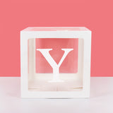 Popxstar A-Z letter Name Transparent Balloon Box BABY ONE Blocks Boy Girl Party Gift Box Wedding Decoration Baby Shower Birthday Party
