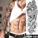 Popxstar Large Arm Sleeve Tattoo Japanese Dragon Prajna Waterproof Temporary Tatto Sticker Mechanical Body Art Full Fake Tatoo Women Men