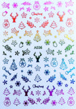 Popxstar Merry Christmas Nail Art Decals Decoration Self Adhesive Nail Art Stickers Manicure Design White Snow Sticker for Nail Design